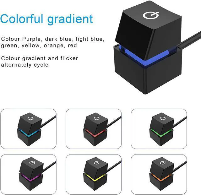 Alt view image 4 of 6 - Desktop Computer Power Switch External Remote Start PC Motherboard Power On Off Switch Button Extension Cable