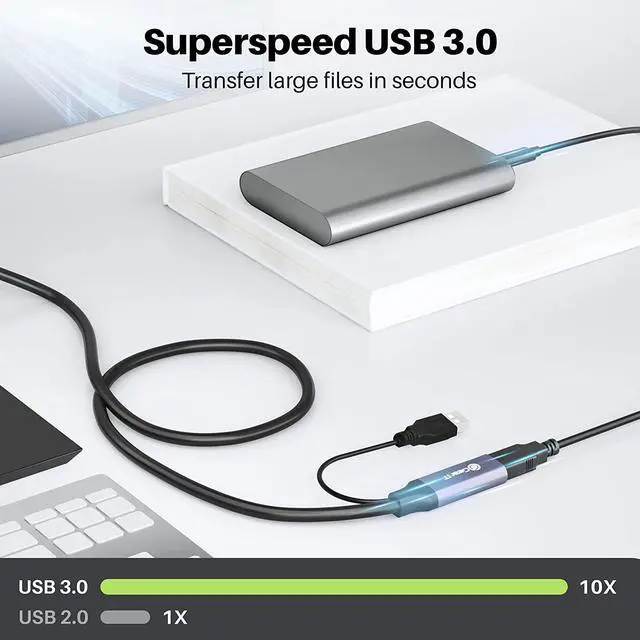 Alt view image 2 of 7 - USB 3.0 Active Extension Cable (50 Feet) A-Male to A-Female USB Repeater with Signal Booster for Oculus Rift, Quest Link, Xbox 360 Kinect, PlayStation, Printer, Webcam - 50ft