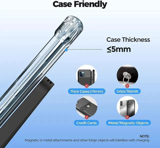 Alt view image 5 of 7 - Wireless Charger [2 Pack] 15W Fast Wireless Charging Stand Wireless Charger Compatible with iPhone 15/15 Plus/15 Pro Max/14/13/12 /11Pro Max/XR/XS/X/8 Plus Galaxy S23/S22/S21/S20 Note 20/10 Google etc