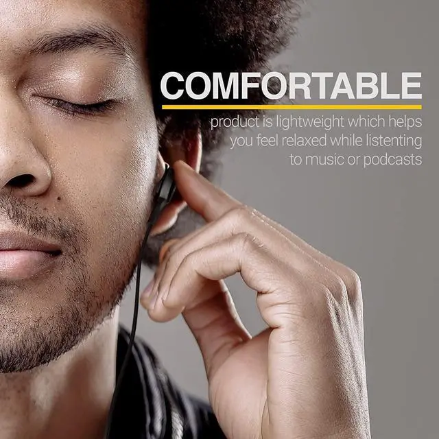 Alt view image 4 of 7 - Type C Headphone Earbuds for Samsung Galaxy A53, S21, S22, S22 Ultra, S20 FE - Designed by AKG - Braided Cable with Microphone and Volume Remote USB-C Connector - Black