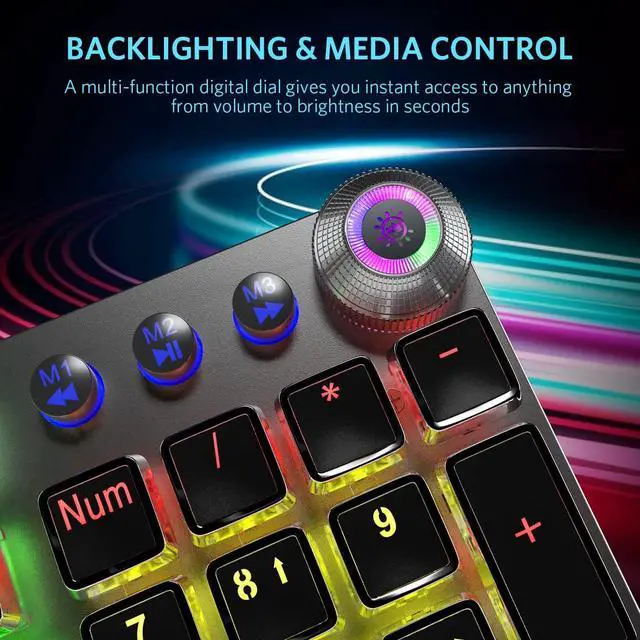 Alt view image 3 of 4 - TEWELL Quick Responsible Blue Switches Mechanical Gaming Keyboard, Rainbow LED Rainbow Backlit Typewriter Keyboards with Removable Hand Rest, 104 Anti-ghosting Keys, for PC, Laptop, Computer