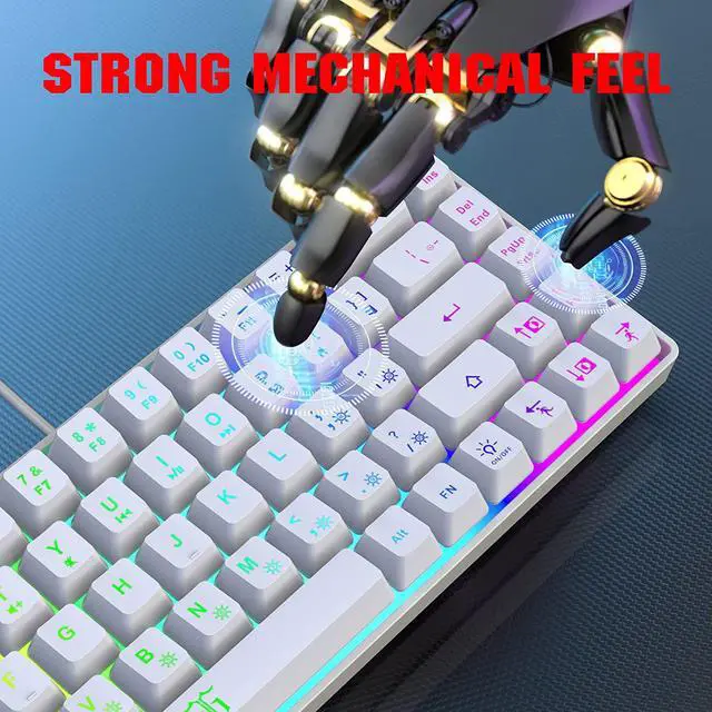 Alt view image 6 of 7 - Snpurdiri 60% Percent Gaming Keyboard, Compact RGB Backlit Ergonomic Small Mini Keyboard for Windows, PC, Laptop, Gaming (68 Keys, White)