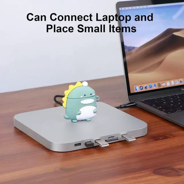 Alt view image 5 of 7 - USB-C Hub with Hard Drive Enclosure, Hagibis Type-C Docking Station & Stand for Mac Mini M2, Mac Studio M1 Max Ultra with SATA, USB 3.0, SD/TF Card Reader and USB2.0 for Laptop (MC25 Silver)