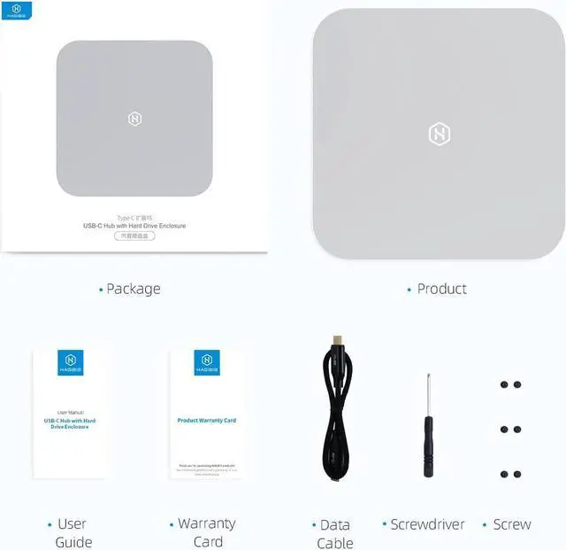 Alt view image 6 of 7 - USB-C Hub with Hard Drive Enclosure, Hagibis Type-C Docking Station & Stand for Mac Mini M2, Mac Studio M1 Max Ultra with SATA, USB 3.0, SD/TF Card Reader and USB2.0 for Laptop (MC25 Silver)