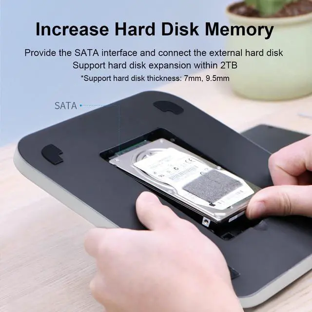 Alt view image 3 of 7 - USB-C Hub with Hard Drive Enclosure, Hagibis Type-C Docking Station & Stand for Mac Mini M2, Mac Studio M1 Max Ultra with SATA, USB 3.0, SD/TF Card Reader and USB2.0 for Laptop (MC25 Silver)