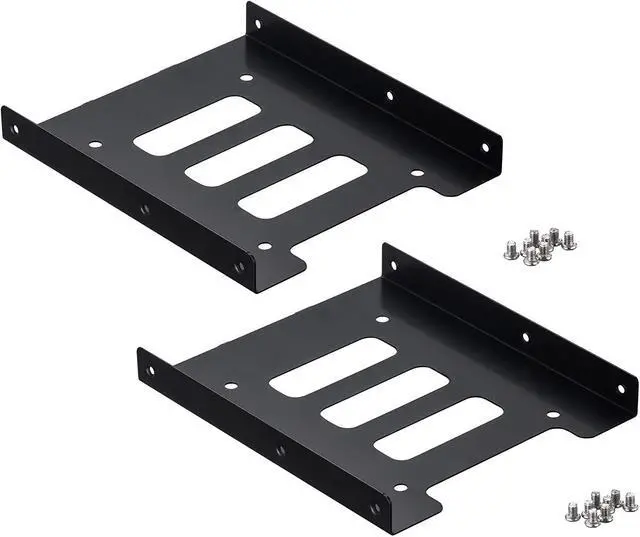 Main image of SSD Mounting Bracket 2.5 to 3.5 Adapter 2 Pack SSD Bracket SSD Tray Adapter 2.5 to 3.5 HDD SSD Hard Disk Drive Bays Holder Metal Mounting Bracket Adapter for PC SSD