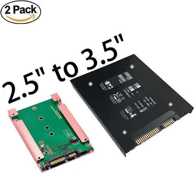 Alt view image 5 of 6 - SSD Mounting Bracket 2.5 to 3.5 Adapter 2 Pack SSD Bracket SSD Tray Adapter 2.5 to 3.5 HDD SSD Hard Disk Drive Bays Holder Metal Mounting Bracket Adapter for PC SSD