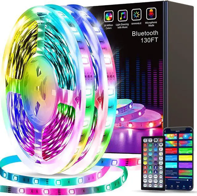 Main image of Led Strip Lights 130ft (2 Rolls of 65ft) Smart Light Strips with App Control RGB Led Lights for BedroomMusic Sync Color Changing Lights for Room Party