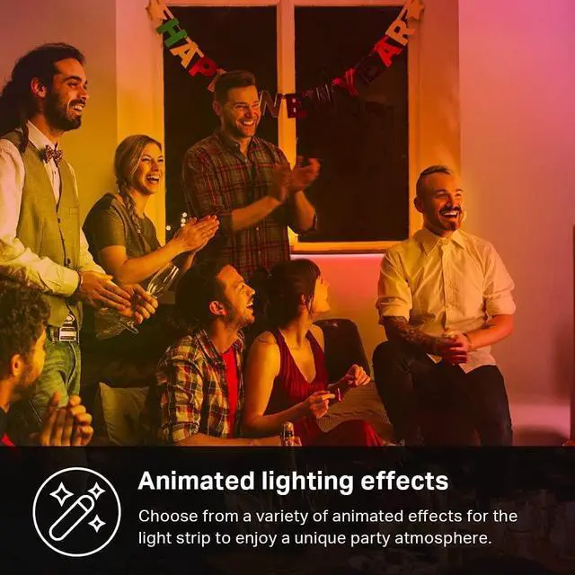 Alt view image 4 of 7 - LED Light Strip 50 Color Zones RGBIC 16.4ft Wi-Fi LED Strip Works w/ Alexa Google Home & SmartThings High Brightness 16M Colors PU Coating Trimmable 2 Yr Warranty (KL420L5)