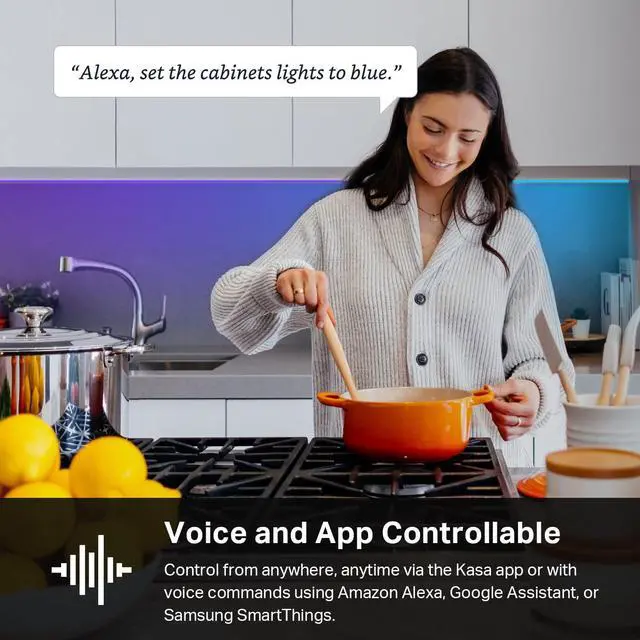 Alt view image 6 of 7 - LED Light Strip 50 Color Zones RGBIC 16.4ft Wi-Fi LED Strip Works w/ Alexa Google Home & SmartThings High Brightness 16M Colors PU Coating Trimmable 2 Yr Warranty (KL420L5)