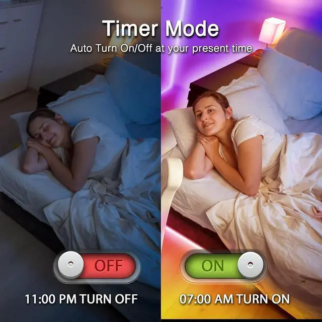 Alt view image 6 of 7 - 100 ft Bluetooth LED Strip Lights Music Sync Color Changing Lights Strip 5050 RGB Tape Lighting with Remote Smart Phone App Control for Bedroom Bar Room DIY (APP+Remote)