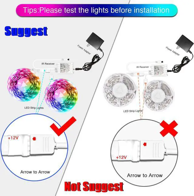 Alt view image 2 of 7 - Led Lights Color Changing Led Strip Lights with Remote Controller 60 ft 2 Rolls of 30 ft Led Lighting for Bedroom Home Decoration