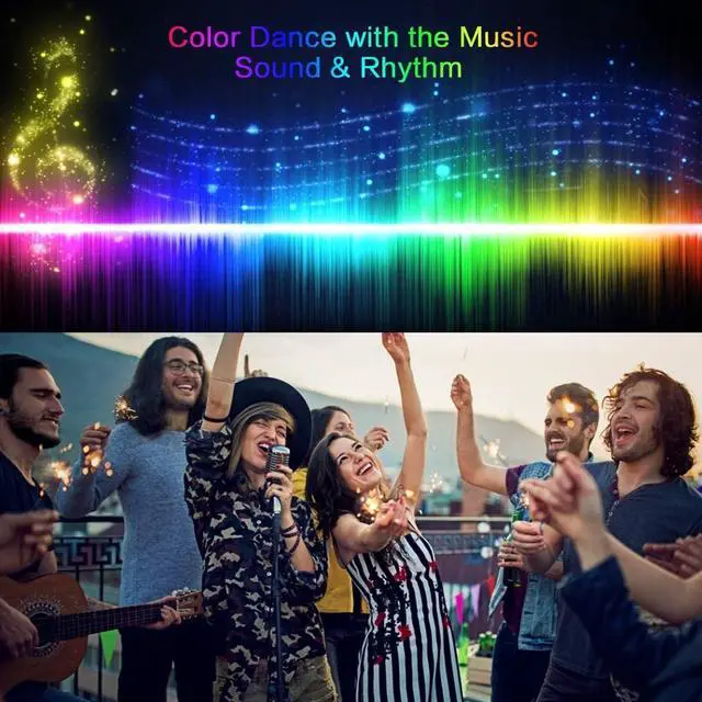 Alt view image 3 of 6 - 150ft LED Strip Lights RGB Color Changing by 40key Remote and Phone LED Strip Lights Music Sync Smart LED Strip Lights for Bedroom 150feet
