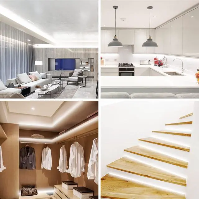 Alt view image 5 of 6 - White LED Strip 32.8ft Dimmable LED Strip 6500K Bright Daylight White Strong Adhesive Flexible Tape Light for Mirror Kitchen Cabinets Bedroom