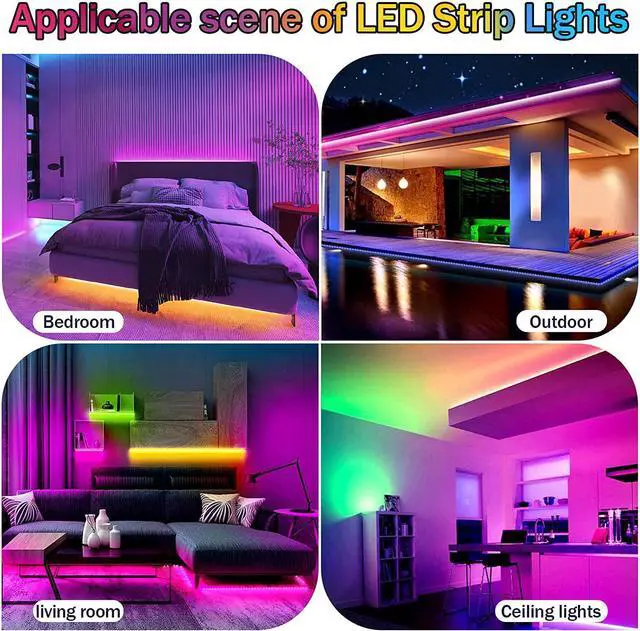 Alt view image 5 of 7 - 100FT Outdoor Led Strip Lights Waterproof Led Light Strips | Work with Alexa and Google Assistant | Smart WiFi Outdoor Led Lights for Bedroom RGB Music Sync Remote &App Controlled Led Rope Lights