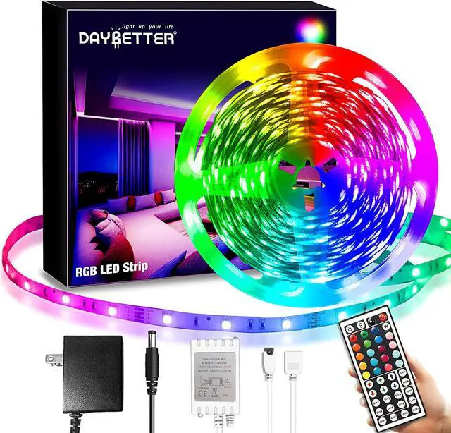 Main image of SMD 5050 Remote Control Led Strip Lights 20ft RGB Color Changing Led Strip with Remote Control for Room Bedroom Suitable for Home Decor Living Room Kitchen Home Party Decoration 24V