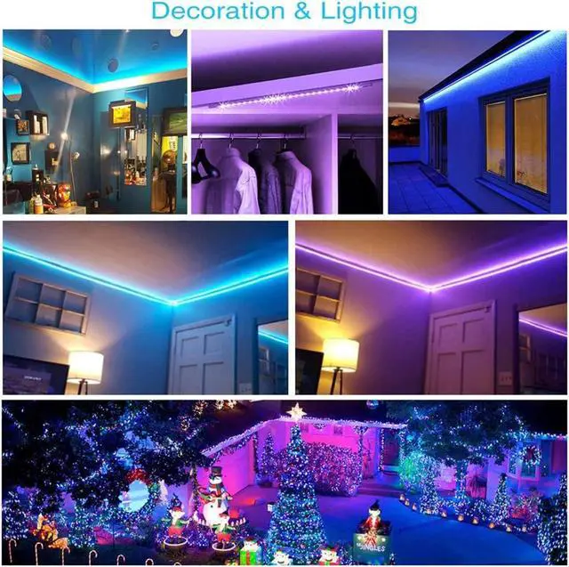 Alt view image 2 of 6 - Led Lights for Bedroom 32.8ft Led Strip Lights RGB Color Changing Strip Light with Remote Control Led Light for Room Decor Home Decor