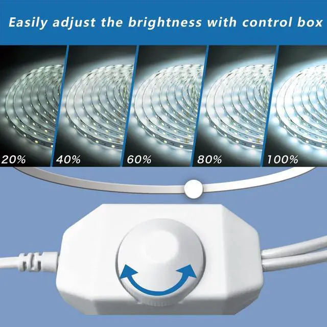 Alt view image 2 of 7 - White LED Strip Lights 50ft Dimmable 6500k Daylight White Led Light Strip 900 LEDs 24V Led Lights for Bedroom Mirror Kitchen Decoration