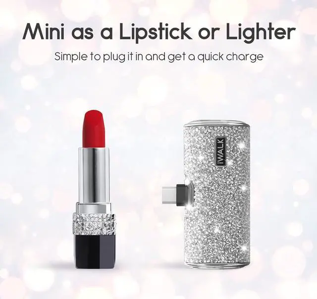 Alt view image 2 of 5 - iWALK USB C Portable Charger, 4500mAh Ultra-Compact Small Power Bank, Shiny Battery Pack Compatible with iPhone 15/15 Plus/15 Pro/15 Pro Max, Samsung Galaxy Z Flip5/4, S24, S23 Ultra, Silver