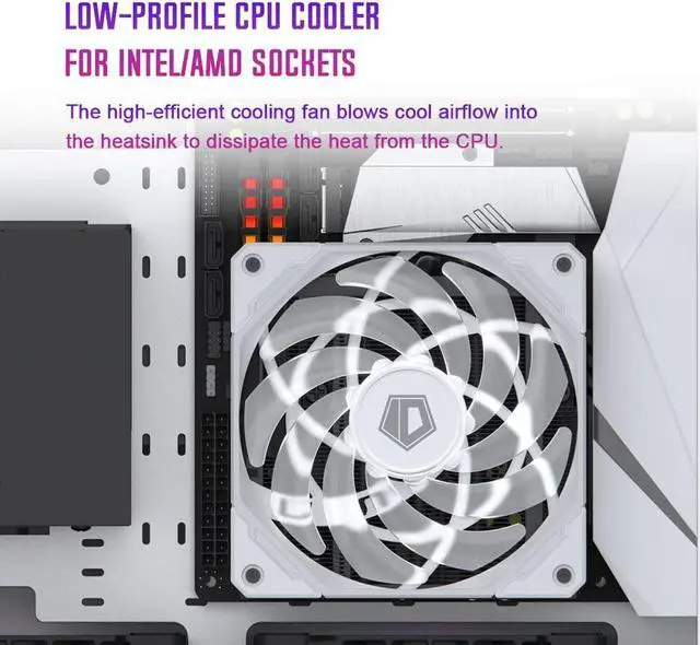 Alt view image 6 of 7 - ID-COOLING SE-224-XTS Black CPU Cooler 4 Heatpipes CPU Air Cooler 120mm PWM Fan CPU Fan for Intel LGA1700/115X/1200; AMD AM4/AM5