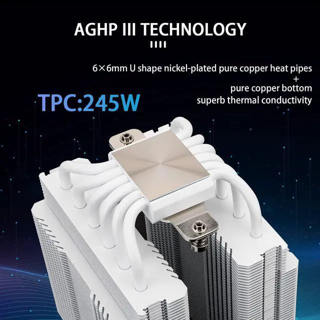 Alt view image 2 of 6 - Peerless Assassin 120 White ARGB CPU Air Cooler,6 Heat Pipes,TL-C12W-S PWM Fan,Aluminium Heatsink Cover, AGHP Technology,for AMD AM4/AM5/Intel LGA 1700/115X/1200/2011/1851