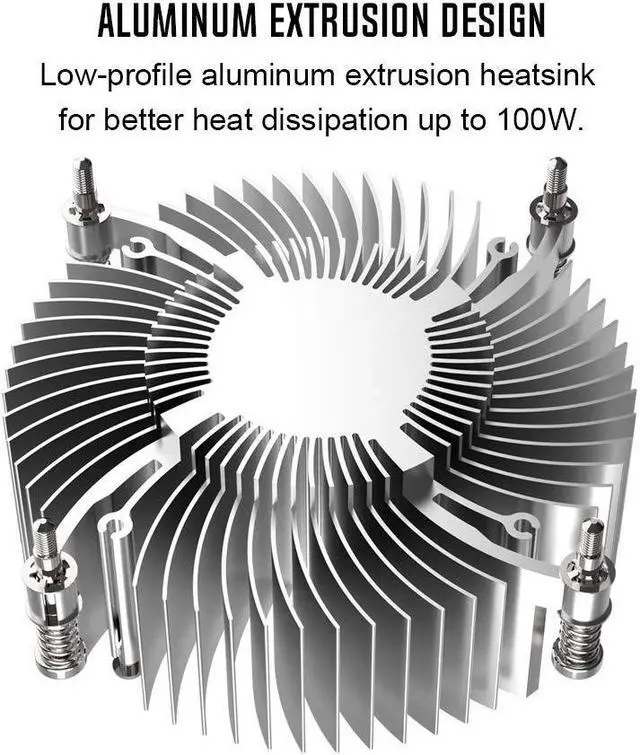 Alt view image 6 of 7 - ID-COOLING DK-03i CPU Cooler for LGA1200/115X, 60mm Height Low-Profile CPU Air Cooler with Aluminum Fins, Rainbow RGB Lighting, 120mm PWM Fan, Thermal Compound Included, TDP 100W