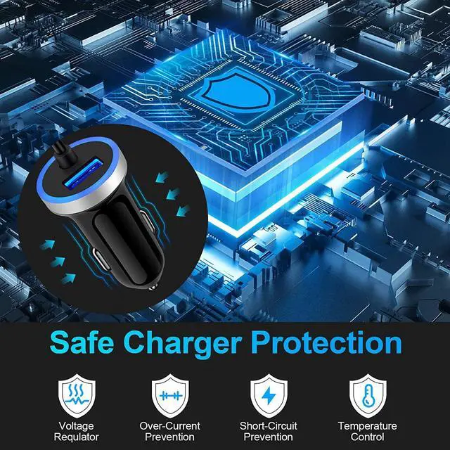 Alt view image 4 of 7 - Android Car Charger Fast Charging Cord Type C Cigarette Lighter Adapter with Android USB C Coiled Cable for Samsung Galaxy A14 5G A54 A53 A23 A13 A12 A32 Z Flip 5/4/3 Z Fold 5/4/3 S24 S23 S22 S21 S20