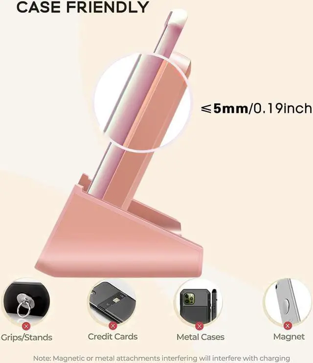 Alt view image 5 of 7 - Wireless Charger YUWISS Wireless Charging Stand Cordless Charger 10/7.5/5W Compatible with iPhone 14 13 12/12 /11Pro Max/XR/XS Max/XS/X/8/8Plus Galaxy S22/S21/S9/S9+/S8/S8+ Note
