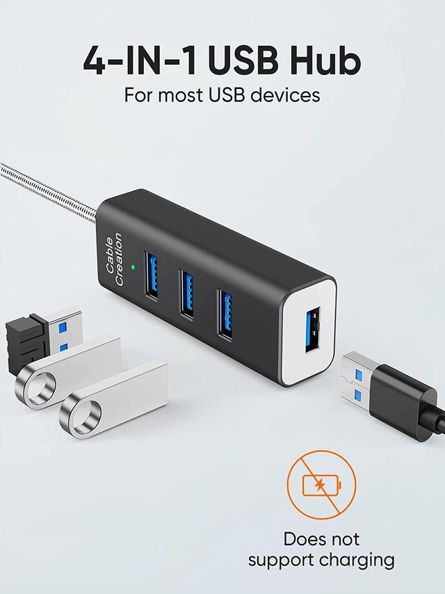 USB Hub, CableCreation USB extension Hub, 4 Port USB Hub 3.0 with 1.5m long  Cable, USB A Hub 5Gbps Data Rate for MacBook Pro, iMac, PC, Laptop, USB