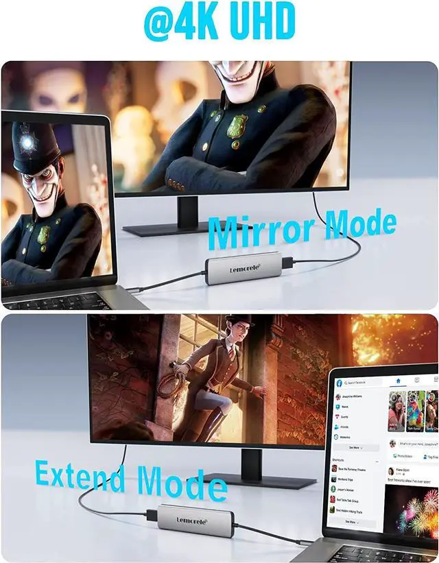 Alt view image 6 of 6 - Lemorele 8-in-1 USB C Hub Multiport Adapter, USB-C Hub with 4K HDMI Output, 100W Power Delivery, USB 3.0 5Gdps Port, SD/TF Card Reader Adpater, Compatible for MacBook Pro, XPS, Chromebook and More