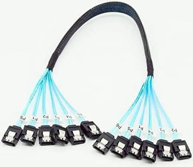 Alt view image 7 of 7 - CABLEDECONN High Speed 6pcs/Set Sata 3 SATA Cable SAS Cable 6Gbps for Server 1M