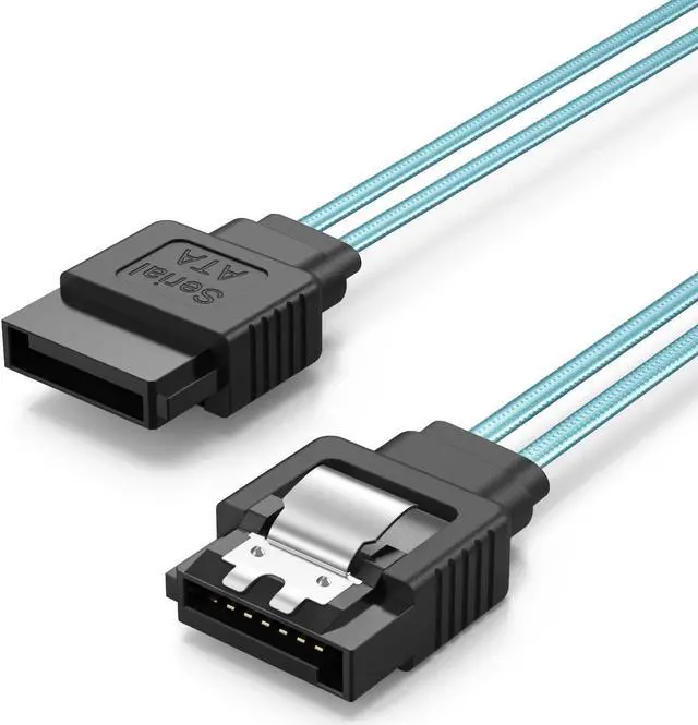 Main image of CableCreation SATA III Cable, [5-Pack] 8-inch SATA III 6.0 Gbps 7pin Female Straight to Straight Female Data Cable with Locking Latch, 0.6 FT Blue