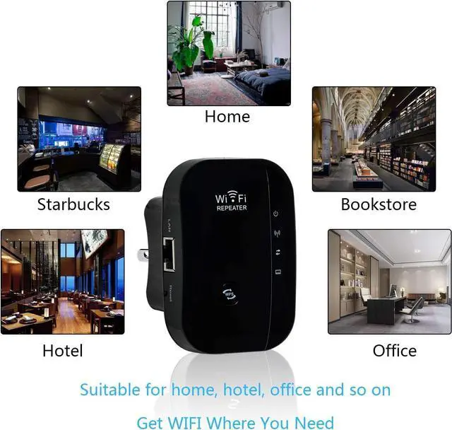 Alt view image 6 of 6 - WiFi Extender, Wireless Signal Repeater Booster Up to 6000 sq.ft and 25 Devices, WiFi Range Extender, Long Range Amplifier with Ethernet Port, Access Point, 1-Tap Setup, Alexa Compatible N300 Upgraded