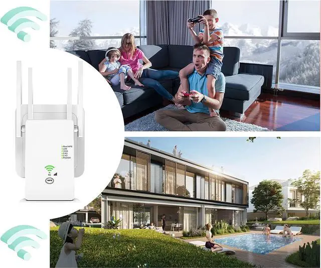 Alt view image 2 of 7 - 2023 WiFi 6 Extender Signal Booster 5g 2.4g, 6X Stronger 1200M WiFi Booster, Best WiFi Extender Signal Booster, Indoor, 12000sq Ft, 120 Devices