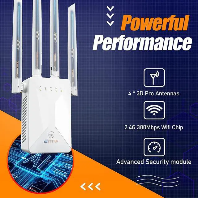Alt view image 2 of 7 - WiFi Extenders Signal Booster for Home,WiFi Range Extender and Repeater with Ethernet Port and 4 WiFi Antennas up to 6,000 Sq.ft Coverage,Easy 1-Tap Setup-A (White)