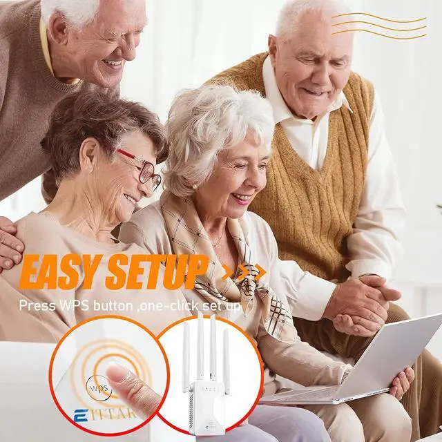 Alt view image 7 of 7 - WiFi Extenders Signal Booster for Home,WiFi Range Extender and Repeater with Ethernet Port and 4 WiFi Antennas up to 6,000 Sq.ft Coverage,Easy 1-Tap Setup-A (White)