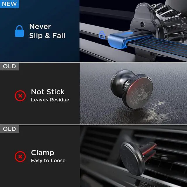 Alt view image 5 of 7 - LISEN Magnetic Phone Holder for Car - Upgraded Clip Ultra 6 Strong Magnets, Car Phone Holder Case Friendly,Soporte de Telefono para carro for Galaxy S25 Ultra 4-6.7 inch Smartphones (Black)
