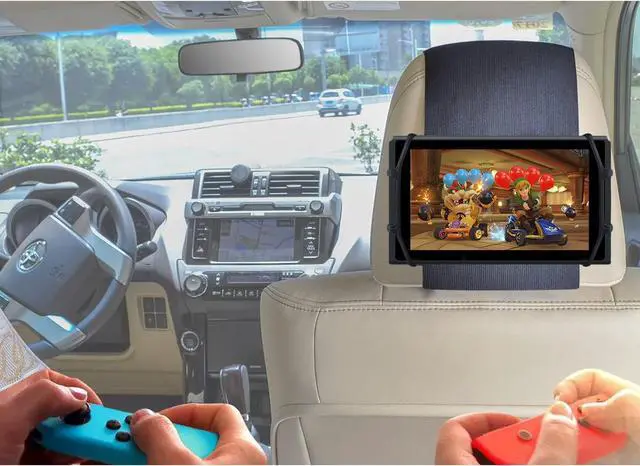 Alt view image 2 of 7 - TFY Car Headrest Mount Silicon Holder for Game Machine Nintendo Switch and Other Tablets