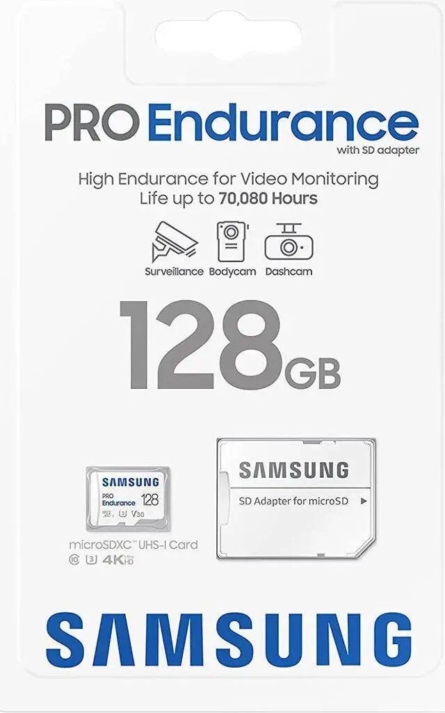 Alt view image 3 of 6 - PRO Endurance 128GB MicroSDXC Memory Card with Adapter for Dash Cam Body Cam and security camera C Class 10 U3 V30 (?MB-MJ128KA/AM)