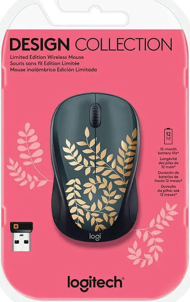 Alt view image 6 of 6 - - Design Collection Limited Edition Wireless Compact Mouse with Colorful Designs - Golden Garden