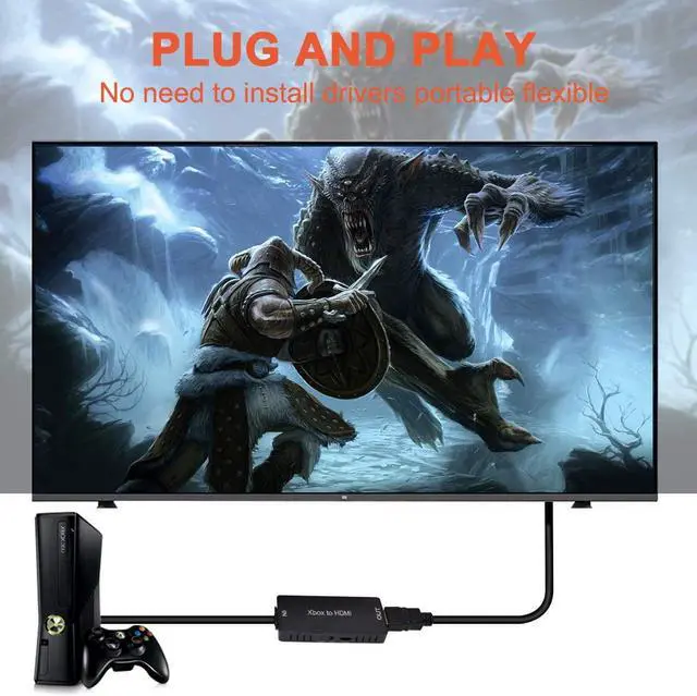 Alt view image 2 of 6 - Y.D.F Xbox 360 HDMI Converter, Xbox360 to HDMI Converter HD Link Cable, Support 720P / 1080P. Compatible with Xbox 360 and Slim
