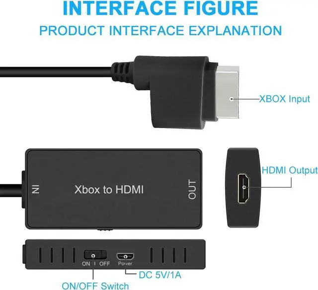 Alt view image 3 of 6 - Y.D.F Xbox 360 HDMI Converter, Xbox360 to HDMI Converter HD Link Cable, Support 720P / 1080P. Compatible with Xbox 360 and Slim