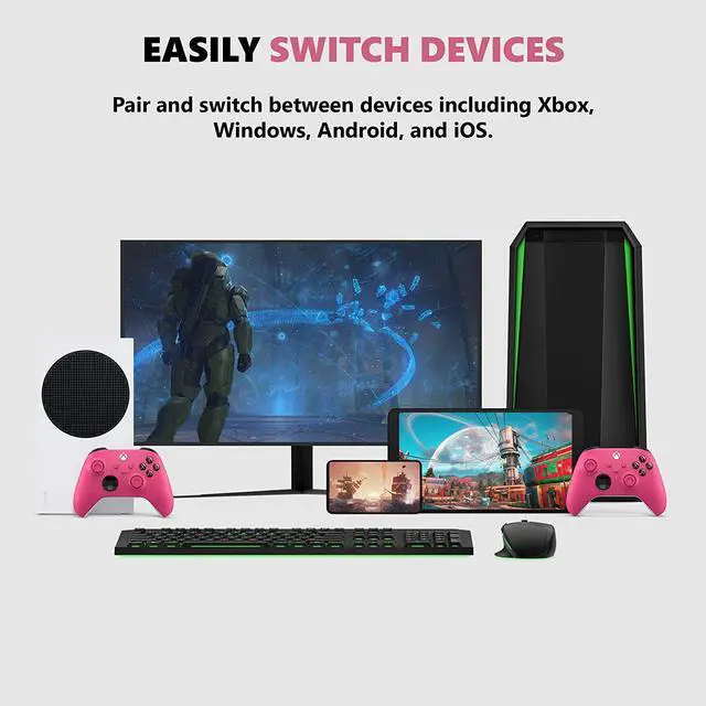 Alt view image 6 of 7 - Xbox Core Wireless Gaming Controller  Deep Pink Series X|S, One, Windows PC, Android, and iOS