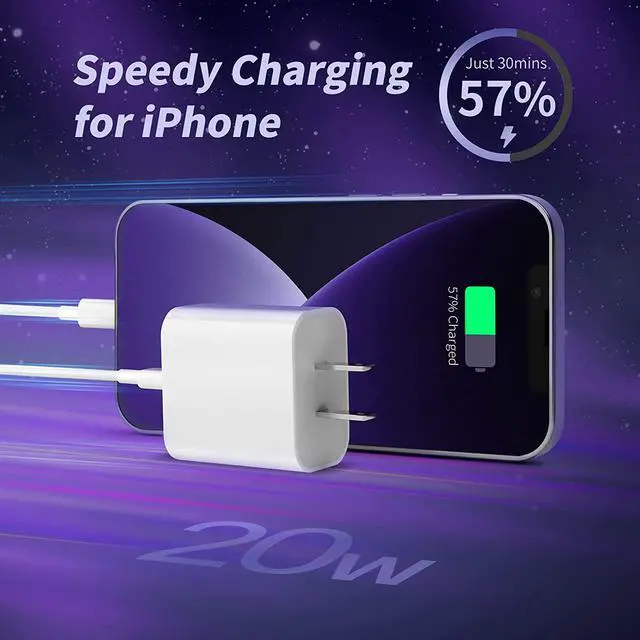 Alt view image 5 of 7 - iPhone Fast Charger,Apple MFi Certified 2Pack 20W Type C Fast Charging Block with 6FT USB C to Lightning Cable Cord Compatible with iPhone 14/13/12/11/Pro/Pro Max/11/Xs Max/XR/X,iPad