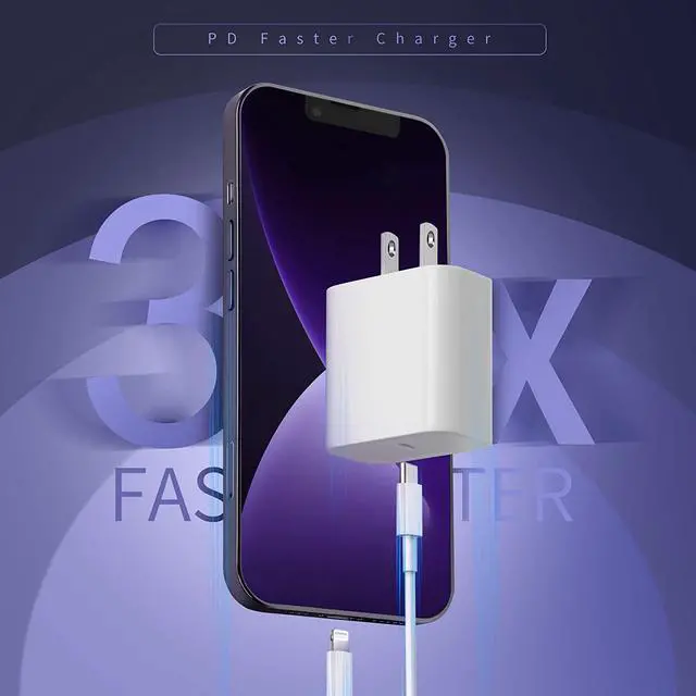 Alt view image 4 of 7 - iPhone Fast Charger,Apple MFi Certified 2Pack 20W Type C Fast Charging Block with 6FT USB C to Lightning Cable Cord Compatible with iPhone 14/13/12/11/Pro/Pro Max/11/Xs Max/XR/X,iPad