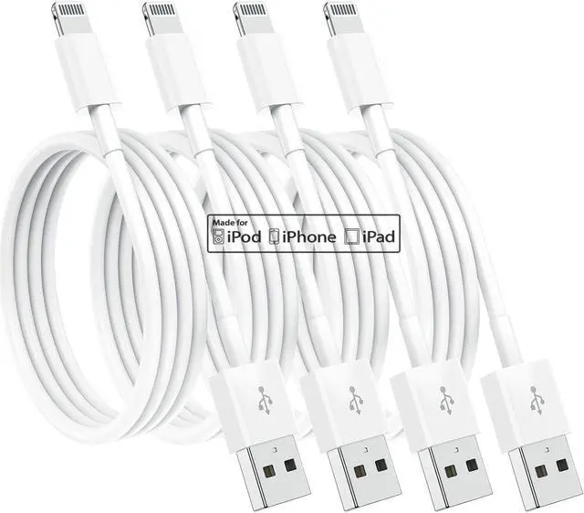 Main image of 4 Pack [Apple MFi Certified] Apple Charging Cables 6ft iPhone Chargers Lightning Cable 6 Foot Fast iPhone Charging Cord for iPhone 12/11/11Pro/11Max/ X/XS/XR/XS Max/8/7 ipad(White)