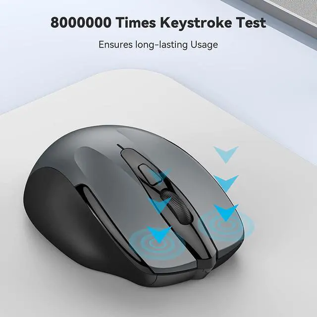 Alt view image 5 of 7 - Bluetooth Mouse Wireless Mouse with 6 Buttons 5 Adjustable DPI Levels 24 Month Battery Life Ergonomic Computer Mouse for Laptop Computer Mac PC Windows Chromebook Notebook