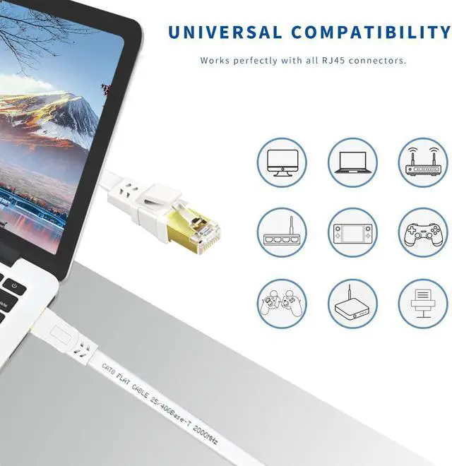 Alt view image 6 of 7 - Ethernet Cable 25 FT, Cat8 High Speed Outdoor&Indoor Cat8 LAN Network Cable 40Gbps, 2000Mhz with Gold Plated RJ45 Connector, Weatherproof S/FTP UV Resistant for Router/Gaming/Modem (25)