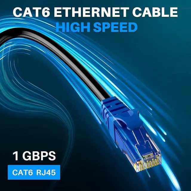 Alt view image 6 of 6 - Cat 6 Outdoor Ethernet Cable 300 Ft Black, High Speed Heavy Duty Long Internet Network Cable for POE Camera Cat 5 5e RJ45 LAN Patch Cable Cord, Sturdy Waterproof Direct Burial+25 Ties