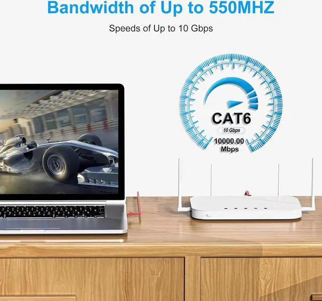 Alt view image 5 of 6 - Cat6 Patch Cables 6 Feet (6 Pack), Cat 6 Ethernet Cable, 24AWG CCA Cord, UTP Network, Internet Cable, Compatible for PC, Laptop, Routers, Switches, Servers, Printers, RJ45 LAN with 25 Cable Ties - 6FT